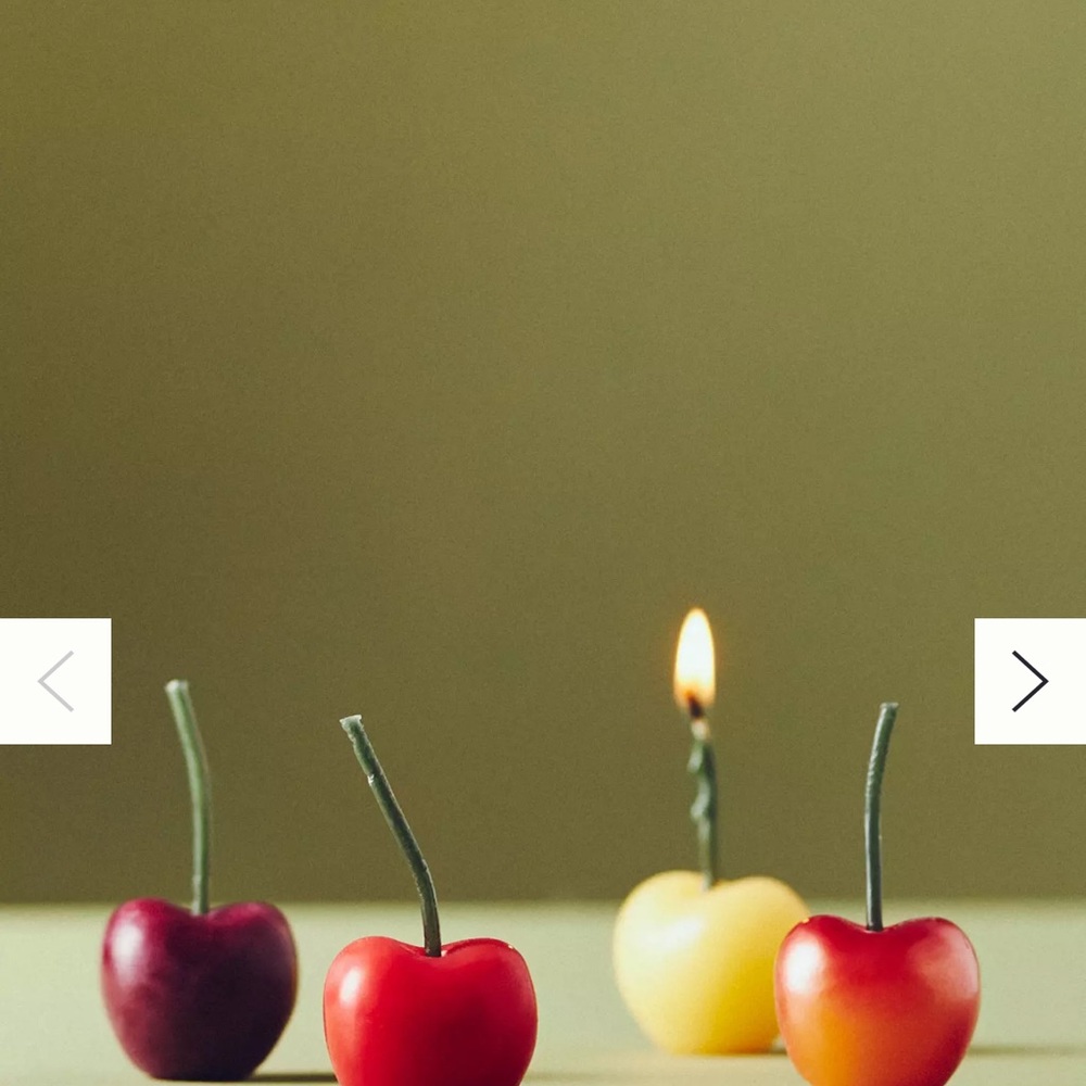 Cherry Shaped Candle Set Wax Candles, Set of 4 By Anthropologie New In Box - Picture 2 of 12